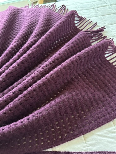 PURPLE Elvang Denmark ALPACA + WOOL Throw/Blanket Mini Windowpane - Picture 18 of 24