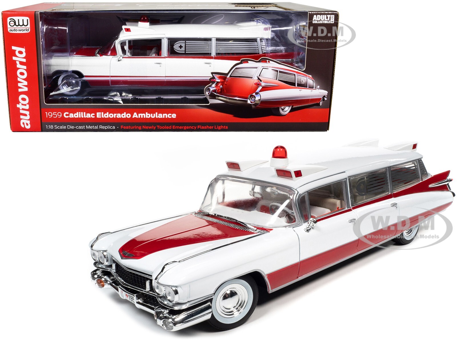 Joustra Ford Fairlane Grand Luxe Ambulance 1959 – Jouet Voiture Ancien En Tôle Réf 2050 (état D'occasion)