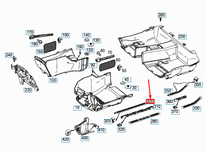 MERCEDES-BENZ E W212 Türinnenschiene vorne rechts A21268602369051