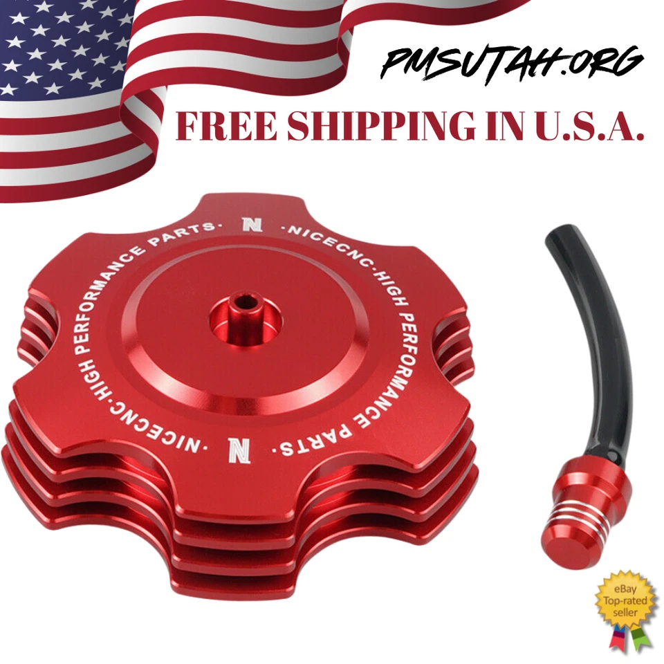 CNC Gas Cap 1996–2001 Yamaha YZ125 YZ 125 Petrol Fuel Tank Lid Aluminum Red - Image 3 of 4