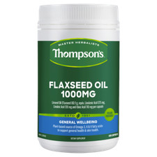 Thompson's Flaxseed Oil 1000mg 400 Capsules Vegan Source of Omega 3, 6 & 9