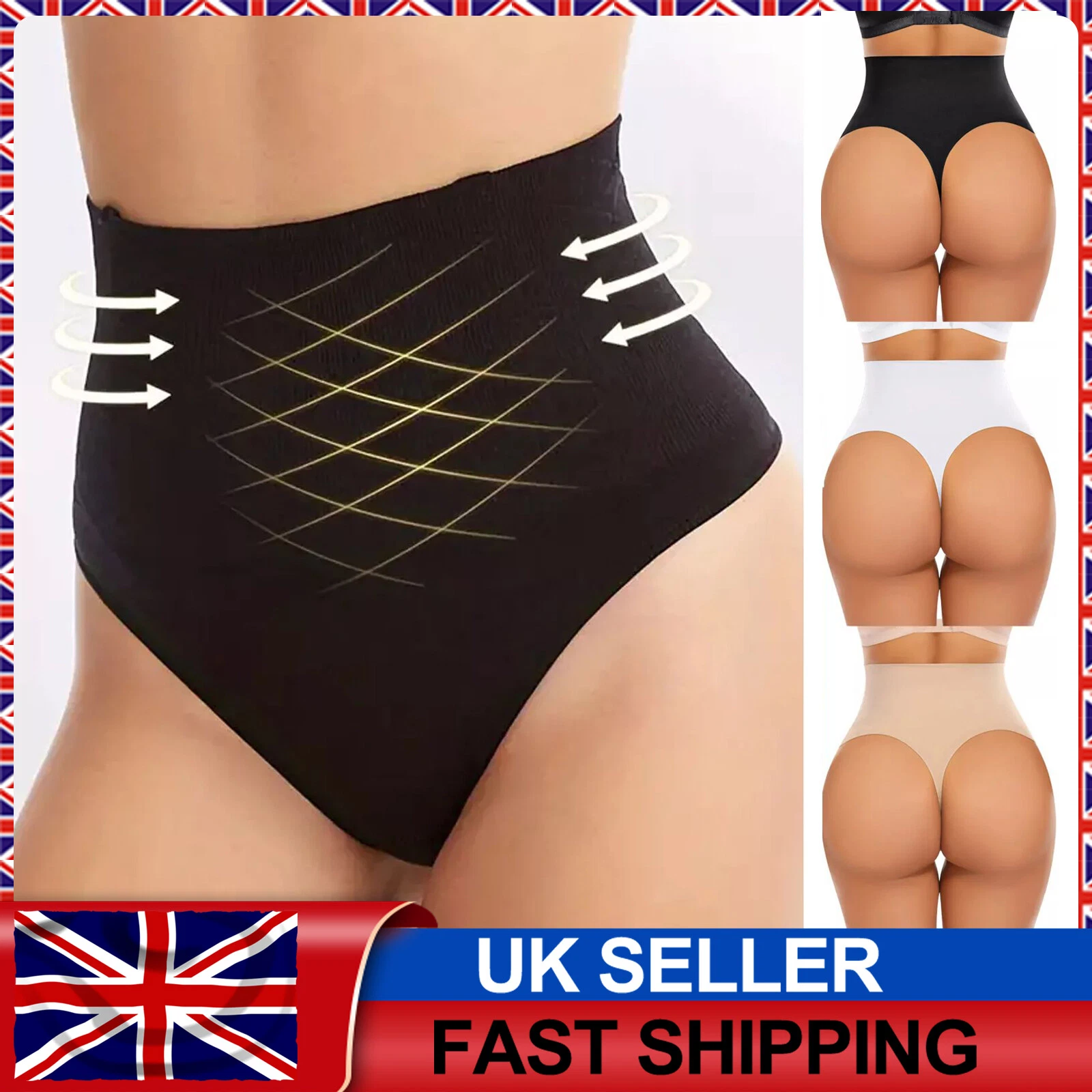 Women's High Waist Butt Lifter Shapewear Tummy Control Thong Butt Lifting Panties Ultra Firm Control Tummy Slimming Body Shaper Underwear For Women