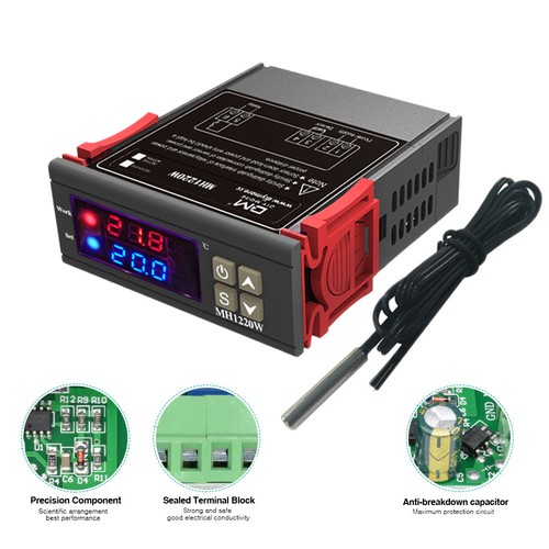 DC 12V-72V MH1220W Dual Digital Röhrentemperaturregelung Thermostat -40 ~ 120°C- - Bild 3 von 13