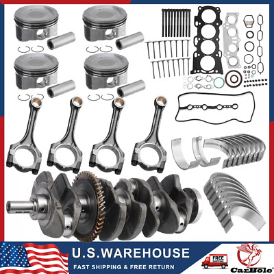 2AZ-FE Engine Rebuild Overhaul Kit Crankshaft Rods Timing For Toyota Camry 2.4L
