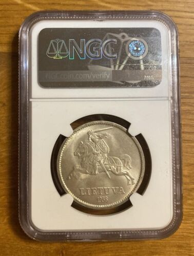1936 Lithuania 10 Litu Vytautas --- NGC MS 64 ---- - Picture 2 of 2