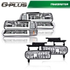 Led Drl Headlights Lamps Fog Lights Fits For 99-02 Chevy Silverado 00-06 Tahoe