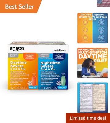 48 Count Vapor Ice Day and Night Severe Cold Relief Caplets - Clinically Proven