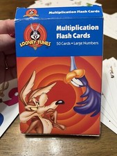 1997 Looney Tunes Multiplication Flash Cards Road Runner Wile E Coyote Complete