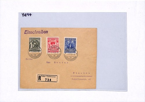 LIECHTENSTEIN Cover JUGEND Set (1932) CHARITY Vaduz Registered 1933 Munich YE94 - Picture 7 of 8