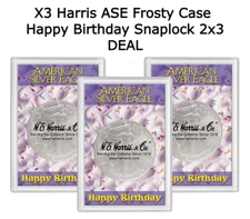 3 HE Harris Happy Birthday Frosty Case For American Silver Eagle Coin Best Gift
