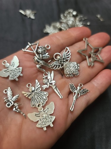 Bulk Tibetan Silver Fairy Charms Mix Angel Pendant X 32 DIY Pendants Craft - Picture 3 of 6