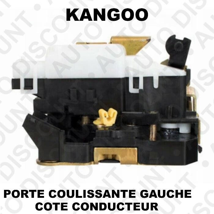 Serrure porte coulissante gauche fluide pour utilitaire Renault Kangoo et Kubistar