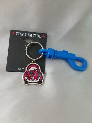 The Limited VW Volkswagen Beetle Bug Keychain & Clip Metal w/ Embroidery Face 