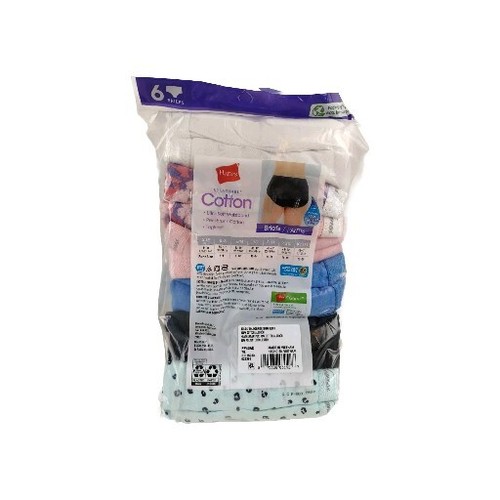 Hanes Women's Panties 6-Pack Tagless Briefs Breathable Cotton Multi Color 7/L - Picture 2 of 2