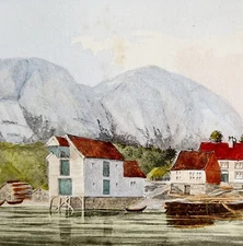 Hardanger Fiord Vik 1898 Norway Seaside Colorplate Nautical Victorian DWS3A