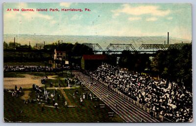 K14/ Harrisburg Pennsylvania Postcard c1910 Track Field Games Crowd 200
