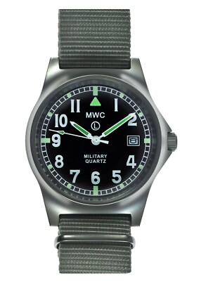 MWC G10LM Militäruhr | 50m | Datumsfenster | verschraubter Gehäuseboden | graues Armband