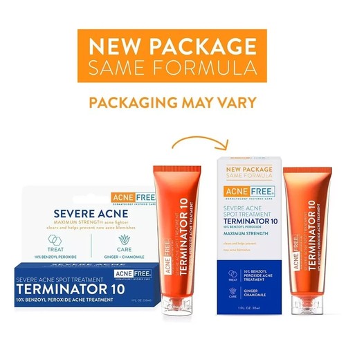 Terminator 10 Acne Spot Treatment with Benzoyl Peroxide 10% Maximum Strength 1Ct - Picture 2 of 6