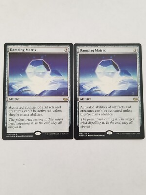 MTG 2x Damping Matrix NM Unplayed Modern Masters 2017 Rare English