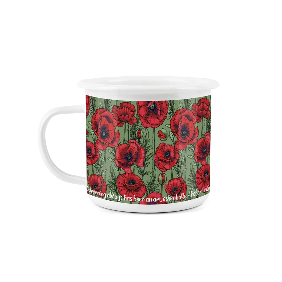 Juego de Regalo de Jardinería - Taza de Rodilla y Esmalte Rojo con Semillas de Amapola - Taza de Cita de Amapola Foto 3 de 4