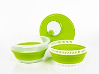 Faltbare Salatschleuder Lime/Weiß Auch Sieb & SchüSsel, Mit Deckel Camping KüChe