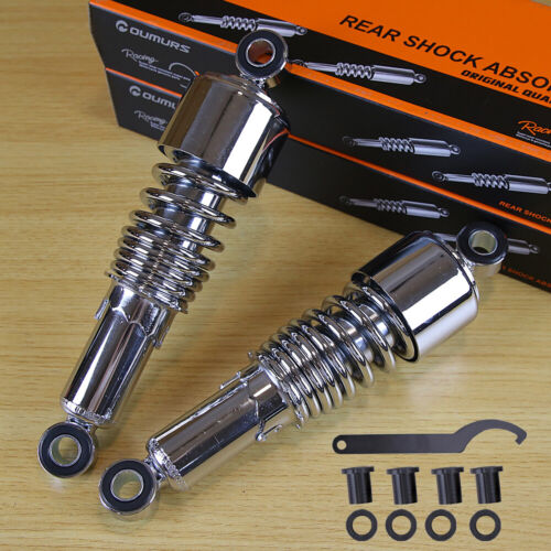 Chrome 10.5" Slammer Shock Absorber for 1991-2017 Harley Sportster 883 1200 Dyna - Picture 1 of 12