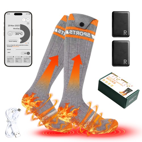 5000mAh Rechargeable Battery Electric Heated Socks Men Women Winter Foot Warmer