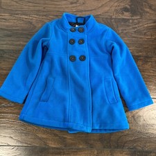 Pumpkin Patch Girls 4 Fleece Coat Jacket Button Front Aqua Blue