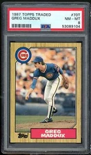 Greg Maddux Rookie Card 1987 Topps Traded #70T PSA 8