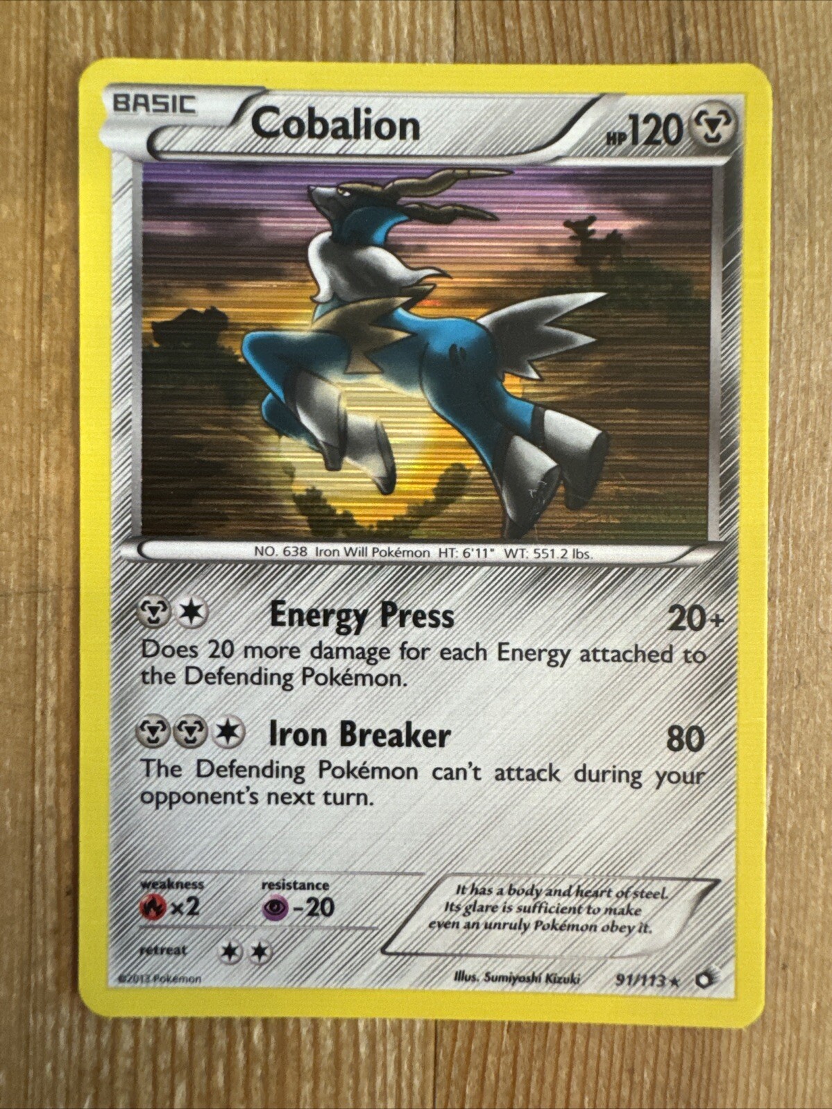 Pokémon TCG Cobalion Legendary Treasures 91/113 Holo Holo Rare NM