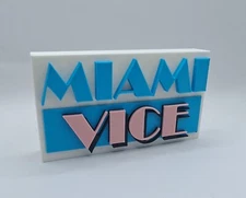1980's TV Show MIAMI VICE Sign Desktop Shelf Art