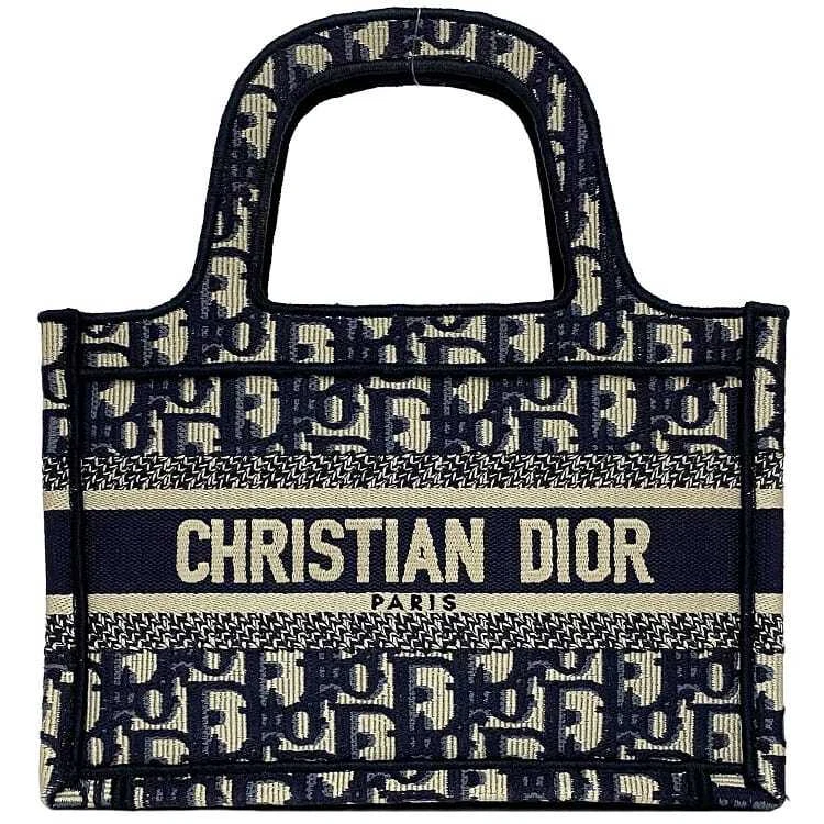 Sac à main Christian Dior livre fourre tout mini bleu marine oblique S5475ZRIW bon état