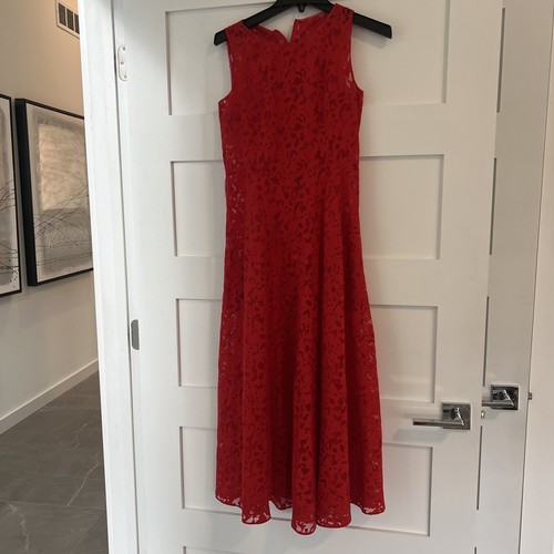 $1590 AKRIS Punto Kaleidoscope Organza Belted Midi Dress Size 2 US - Bild 12 von 12