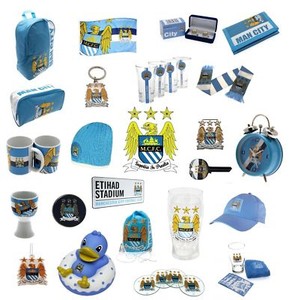 Cadeau Fan Manchester City : Stylo + Porte-clés Officiel Saison 2022-2023