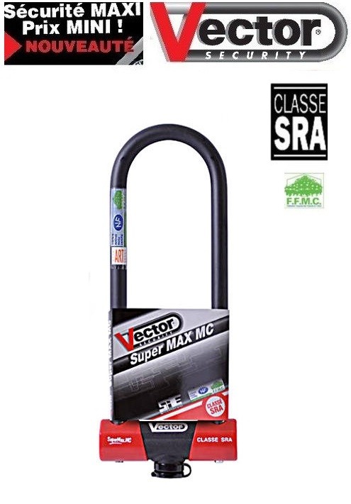 Antivol U Vector SuperMax M 90*290 mm idéal pour le stationnement nocturne en ville
