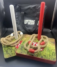 Ring Toss Game Set Ring Wood Rope Tractor Supply Co 6 Rings Heavy Base Carry Sac