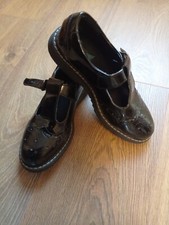 Angry Angels Girls Black Leather Buckle Up School Shoes UK 4W EU 37W