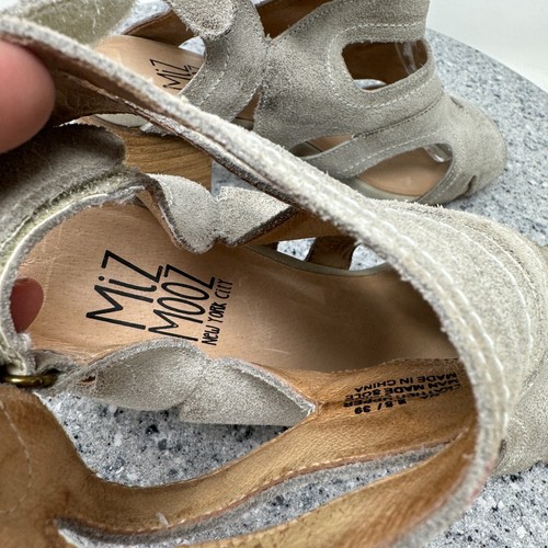 Miz Mooz Sandals Womens 8.5 Tiana Distressed Leather Block Heels Ankle Strap 39 - Picture 13 of 24