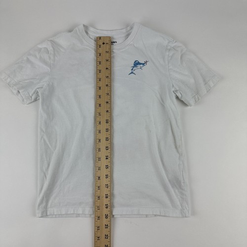 Old Navy Tshirt Boys Large 10/12 White Fish - Picture 5 of 9
