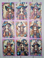 9 Little Witches Handmade Journal Cards Scrapbooks Junk Journals Crafts Parties