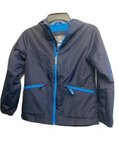 Champion Boys Size Small 6-7 Navy All Weather Windbreaker Hooded Jacket