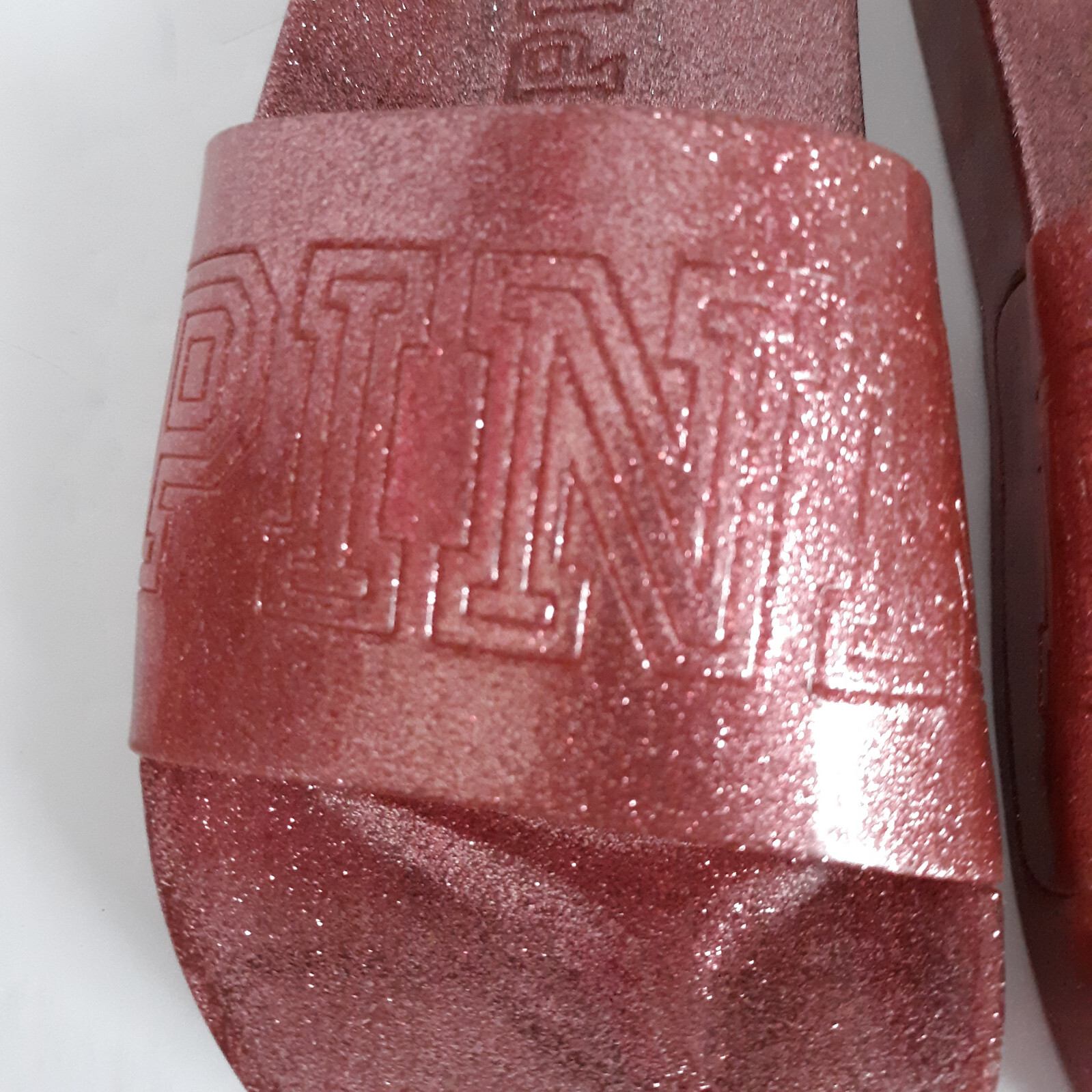 womens glitter jelly slides