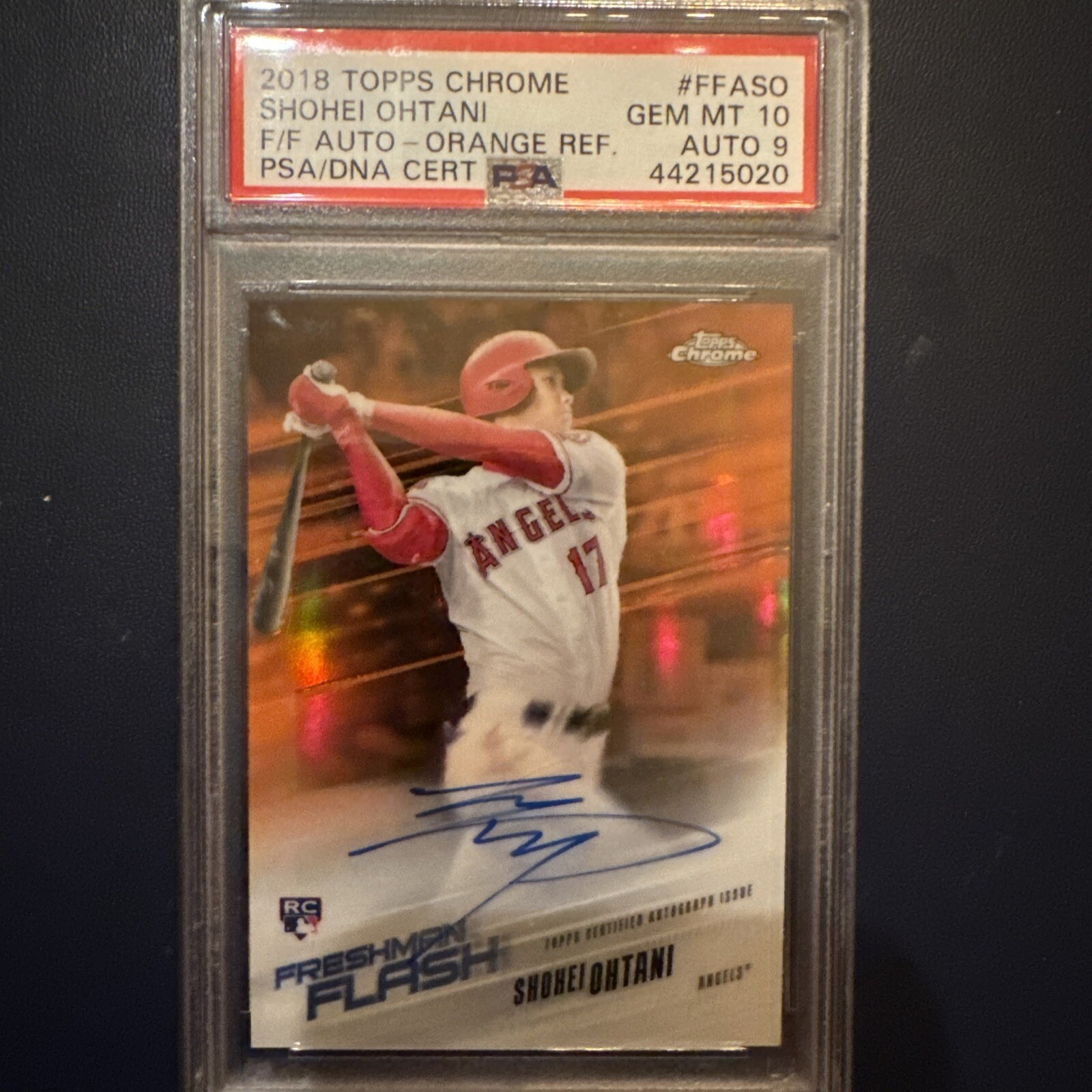 2018 Topps Chrome Shohei Ohtani Orange Refractor Auto /25 PSA 10 RC Rookie