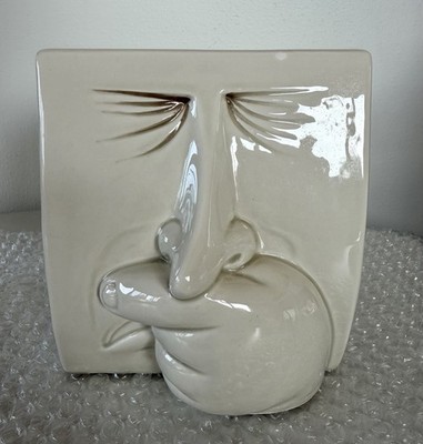 Vintage 1985 Fitz & Floyd SNEEZING MAN TISSUE BOX COVER Japan Ceramic Sneezer 3D