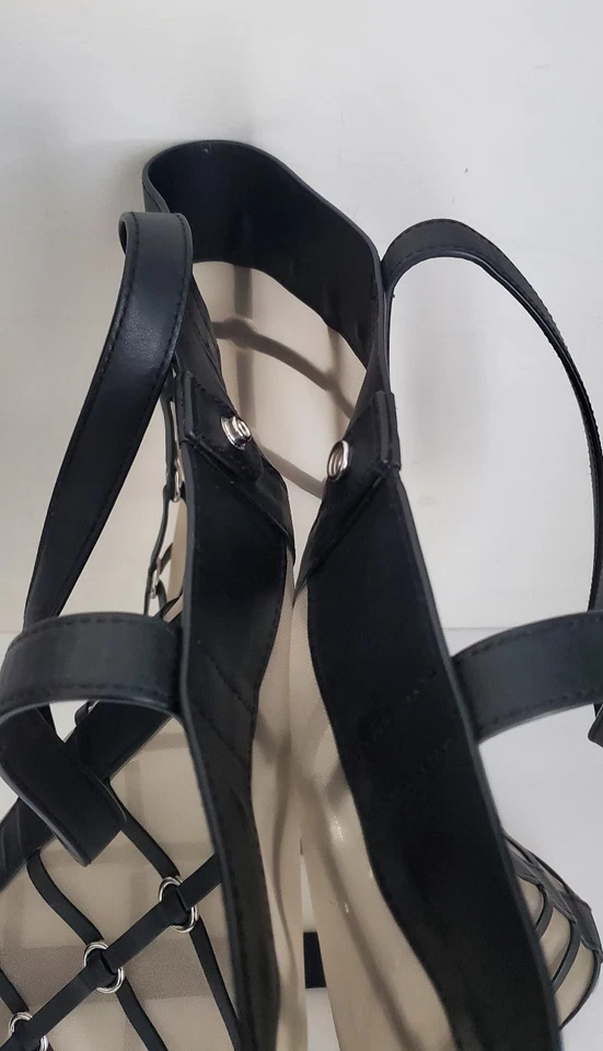 Bolso de Mano 3.1 Phillip Lim Billie Twisted Cage Malla Plateada Borde de Cuero Negro 16 pulgadas Foto 3 de 4