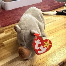 Ty Beanie Babies Spike the Rhinoceros Plush Beanbag w/ Tag, 1996