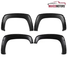 Fender Flares Fits 88-98 Chevy GMC C/K 1500 Black Pocket Rivet Style Wheel Cover