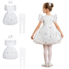 Kids Girls Ballet Show Costume Metallic Dancewear Outfits Stage Performance