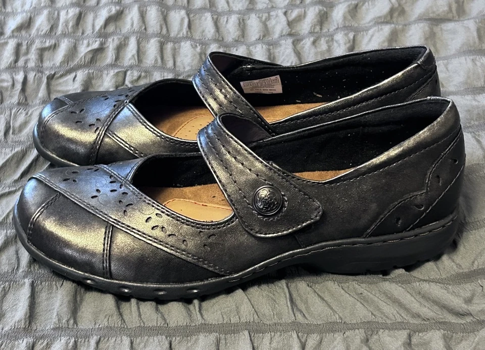 Rockport Cobb Hill Petra Mary Jane Peltre Plano Para Mujer 6 M EE. UU. Correa Oficina Usado en Excelente Condición Foto 3 de 4