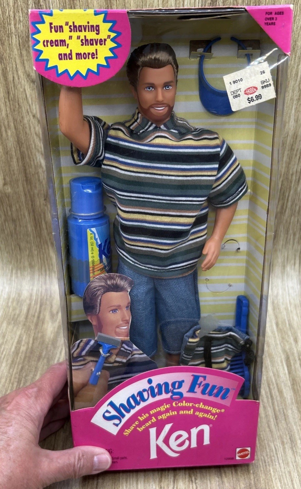 Mattel 1994 Ken Barbie Shaving Fun Doll with Original Beard